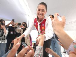 Claudia Sheinbaum fue recibida con algunos gritos de “presidenta, presidenta”. EL INFORMADOR/A. Camacho