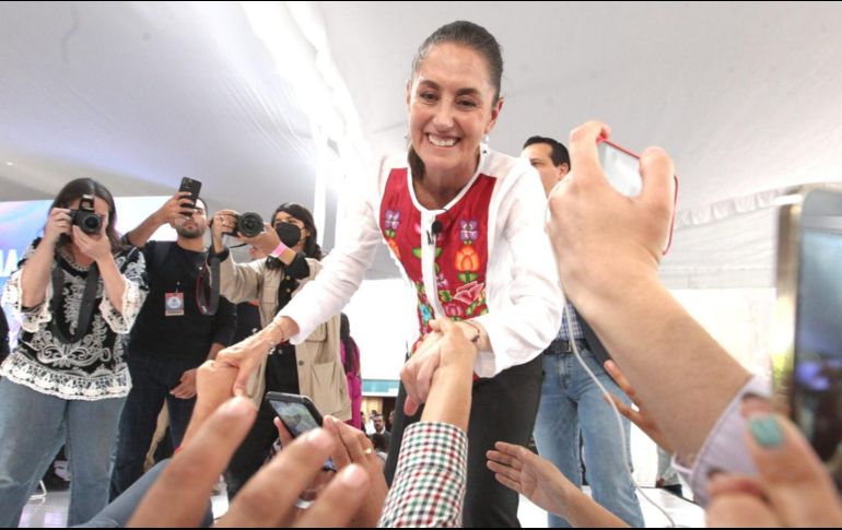 Claudia Sheinbaum fue recibida con algunos gritos de “presidenta, presidenta”. EL INFORMADOR/A. Camacho