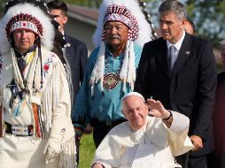 Durante su viaje a Canadá en julio del año pasado, los grupos indígenas de Quebec reclamaron al papa Francisco que renegara de la Doctrina. AP/ARCHIVO