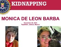 El FBI solicitó la ayuda al público en general para localizar a la ciudadana estadounidense quien caminaba a casa después de salir del trabajo el pasado 29 de noviembre del 2022. ESPECIAL