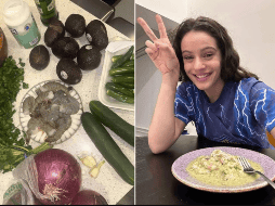 Rosalía compartiendo su propio aguachile. ESPECIAL/Twitter