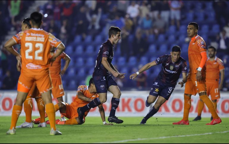 Daniel Lajud celebra el gol que en el minuto 69 dio el empate al Atlante. IMAGO7/E. Sánchez