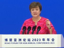 Kristalina Georgieva, directora del Fondo Monetario Internacional, habló durante un evento antes de las reuniones anuales del FMI y el Banco Mundial. AP/D. Kang