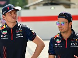 Max Verstappen y Checo Pérez juntos. AFP
