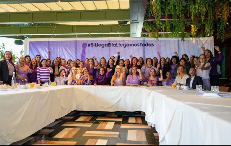 Claudia Sheinbaum durante la presentación de Por ella, por todas. ESPECIAL