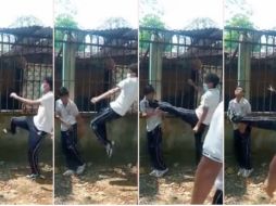 En el video se observa cómo el agresor lo golpea fuertemente. SUN