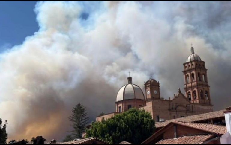 El incendio  se registra en Tapalpa, Jalisco, en el paraje El Carrizal. ESPECIAL