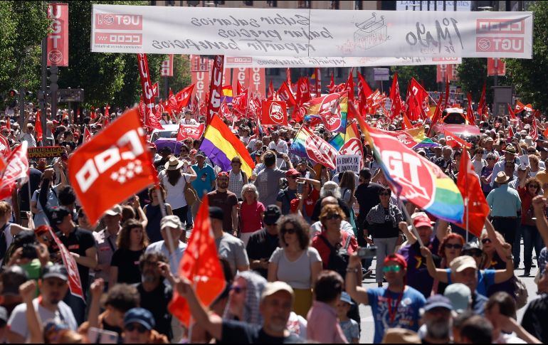 Manifestación en Madrid con motivo del 1 de Mayo. EFE/J. Guillén