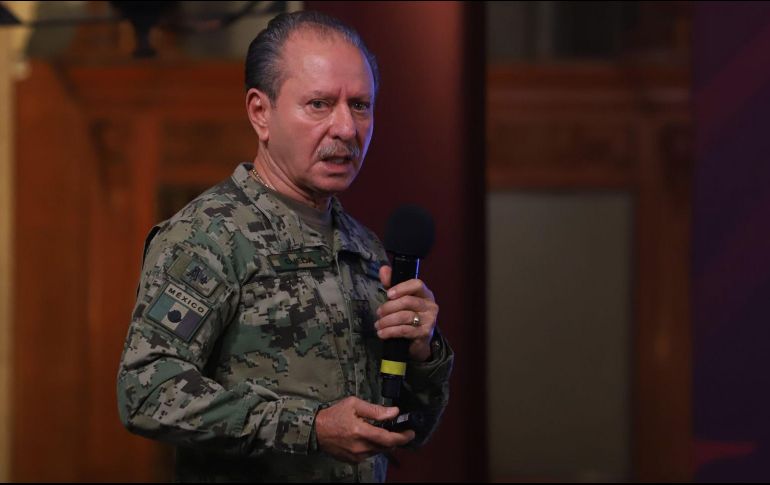 El secretario de Marina, José Rafael Ojeda Durán, durante su participación en la 