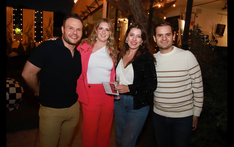 Diego Casillas, Marcela Solana, Leticia Contreras y Jorge Ledesma. GENTE BIEN JALISCO/ Antonio Martínez