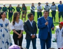 El hecho de que este anuncio se llevara a cabo en el Polideportivo de López Mateos no fue casualidad, pues también se entregó la nueva cancha de tochito de la cual podrán hacer uso los ciudadanos gratis. EL INFORMADOR / C. Zepeda