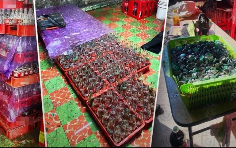 En el predio encontraron botellas listas para ser rellenadas. SUN