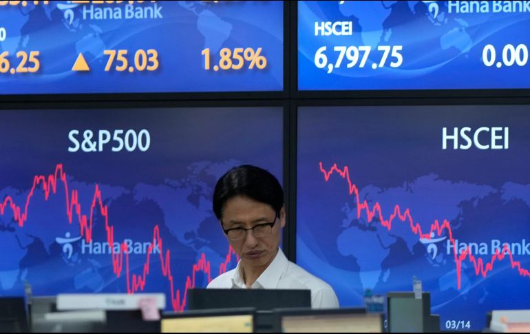 Los únicos sectores que amanecían en rojo eran el tecnológico, el sanitario y el de bienes esenciales. AP/L. Jin-man