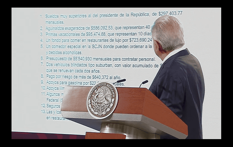 En Palacio Nacional, el Presidente López Obrador enumeró unas cifras que calificó de 