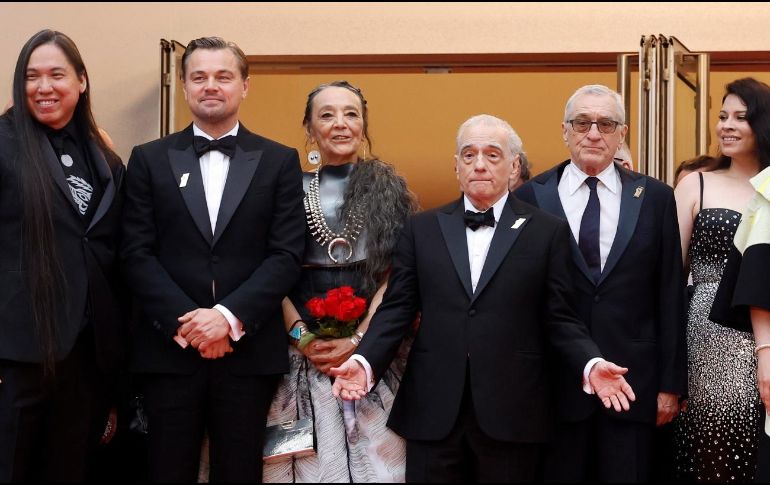 Elenco de la película de Martin Scorsese “Killers of the flower moon”. AP