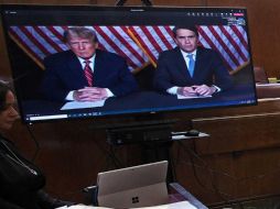 Trump asistió a la audiencia de manera virtual acompañado de su abogado. EFE