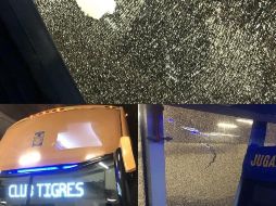 La representación del Club Tigres decidió no presentar cargos para no afectar al causante de romper los cristales del camión de los regiomontanos. ESPECIAL