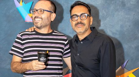 Luis Aguilar y Omar Guerra en la inauguración de la exposición “Infinidad Inteligente”. GENTE BIEN JALISCO/ Christian Pérez