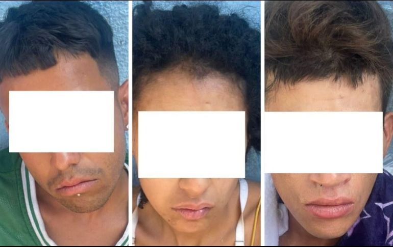 Rubén Alejandro “N” de 22 años, José Luis “N” de 19 y Ana Laura “N” de 21 años, fueron detenidos en flagrancia robando una tienda. ESPECIAL
