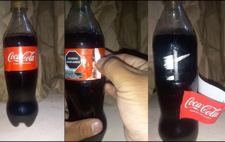 La botella tenía una etiqueta superpuesta, por lo que el envase había sido reciclado de forma inadecuada. ESPECIAL