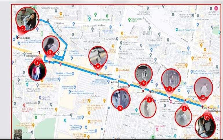 La Fiscalía dio a conocer el trayecto que siguió Sandra Analí antes de que desapareciera. ESPECIAL