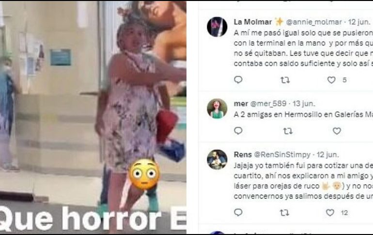 En el video se ve a una mujer molesta que denuncia maltratos de la empresa de depilación. ESPECIAL
