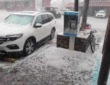Mazamitla se pintó de blanco con la caída de granizo. Especial/Jorge Magaña/Presidente Municipal de Mazamitla