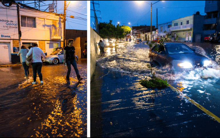 Con la lluvia de anoche, se reportaron en Guadalajara varios puntos de inundación e, incluso, coches varados. EL INFORMADOR / ARCHIVO