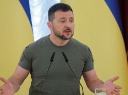 VOLODÍMIR ZELENSKI. Kiev aspira a recibir en la cumbre que la OTAN celebrará en Lituania garantías de que Ucrania será admitida como miembro de pleno derecho una vez haya terminado la guerra con Rusia. EFE / S. Dolzhenko