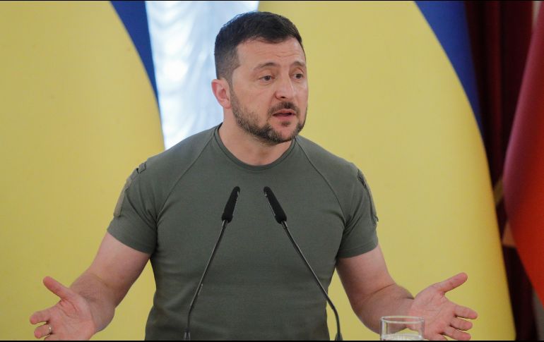 VOLODÍMIR ZELENSKI. Kiev aspira a recibir en la cumbre que la OTAN celebrará en Lituania garantías de que Ucrania será admitida como miembro de pleno derecho una vez haya terminado la guerra con Rusia. EFE / S. Dolzhenko