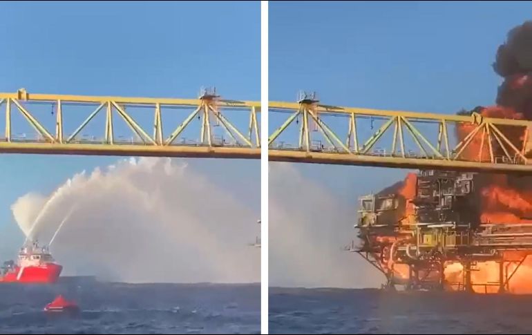 El incendio dejó seis personas lesionadas, informó Pemex. ESPECIAL