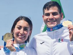Mariana Arceo y Duilio Carrillo conquistaron la medalla de oro en equipos mixtos en los Centroamericanos San Salvador 2023. ESPECIAL
