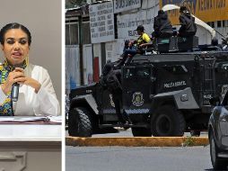 La alcaldesa encabezó una conferencia de prensa en la que fue cuestionada sobre la situación que enfrenta la capital de Guerrero. ESPECIAL /  EFE / J. de la Cruz