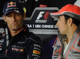 Mark Webber y Checo Pérez, en una imagen de archivo. AFP / ARCHIVO