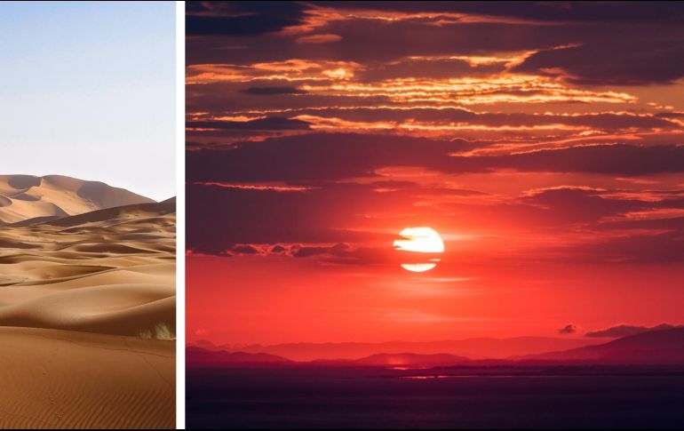 Los principales efectos que genera el polvo del Sahara son atardeceres y amaneceres con tonalidades rojizas. ESPECIAL / UNSPLASH E. Van Sant - J. Blackeye