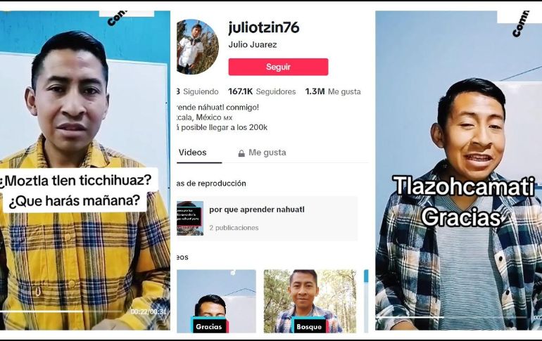 Los videos de enseñanza del náhuatl resultan una novedad en México. TIKTOK / @juliotzin76