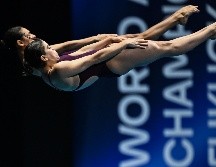 La jalisciense Alejandra Orozco junto a su compañera Gabriela Agúndez clasificaron ayer a la final en la prueba individual femenina de la plataforma de 10 metros, amarrando su participación en París 2024. AFP / P. Fong