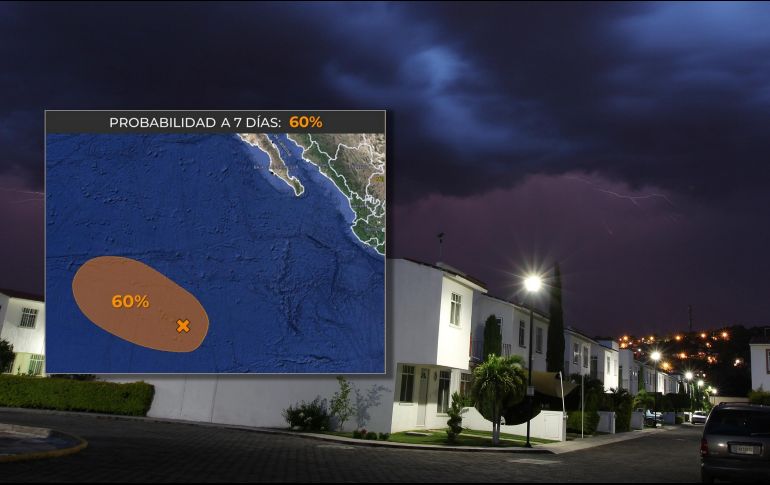 El pronóstico es de lluvias puntuales muy fuertes en Jalisco, Colima y Michoacán, así como fuertes en Nayarit, todas con descargas eléctricas y posible caída de granizo. SMN / NTX / ARCHIVO
