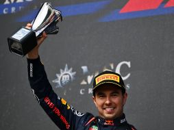 Checo Pérez terminó segundo en Bélgica.  RED BULL CONTENT POOL