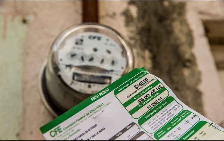 La cuenta de electricidad expide cada dos meses. EL INFORMADOR/Archivo