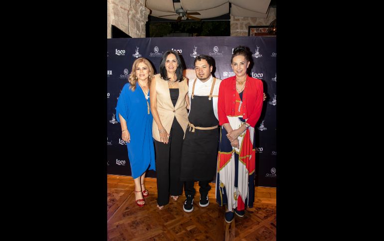 Tere Alcalá, Lorena Hecht, Chef colaborador de Ricardo Muñoz Zurita y Díaz. GENTE BIEN JALISCO/ Christian Pérez