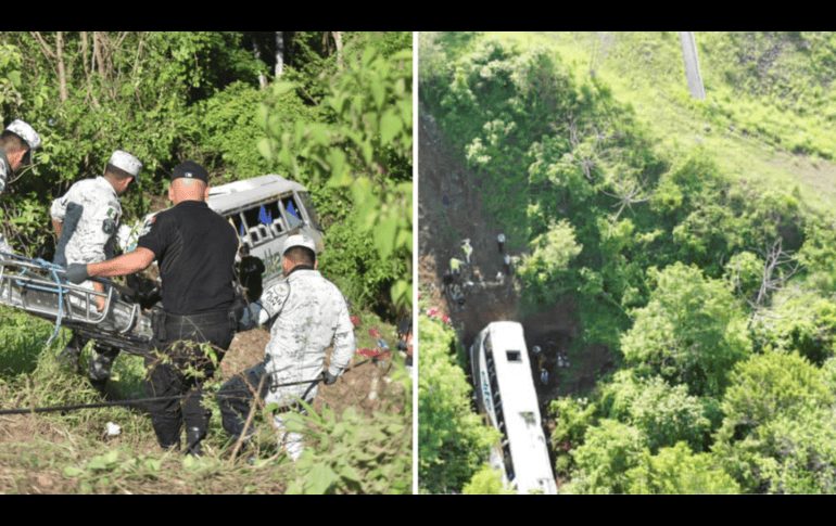 Aumentan cifras de heridos y fallecidos por accidente en Libramiento Tepic; continúan las labores de rescate./Cortesía de Protección Ciudadana y Bomberos de Nayarit