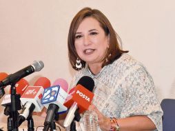 Xóchitl Gálvez estuvo ayer de gira en Nuevo León. EL UNIVERSAL