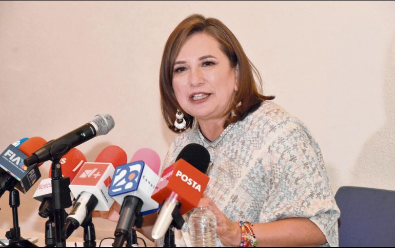 Xóchitl Gálvez estuvo ayer de gira en Nuevo León. EL UNIVERSAL