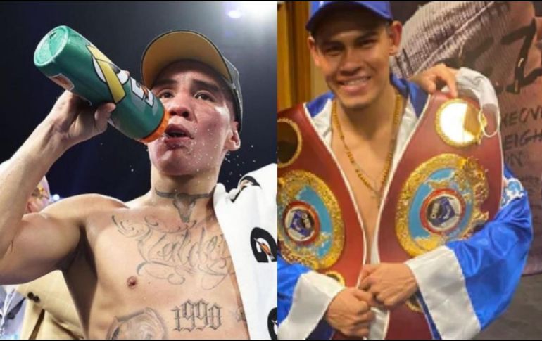 Óscar Valdez y “Vaquero” Navarrete se disputarán el Cetro mundial súper pluma de la Organización Mundial de Boxeo. ESPECIAL Twitter/ @EmanuelNarrete y @oscarvaldez56