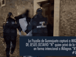 La Policía Municipal capturó al presunto asesino de Milagros Monserrat en la ciudad de Guanajuato, informó la noche del viernes el alcalde Alejandro Navarro. TWITTER / @FGEGUANAJUATO