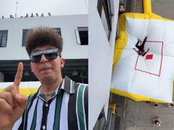 Se documenta en los videos que el influencer ofrece dos mil pesos a voluntarios para que se lancen al colchón, desde la azotea del edificio o de las ventanas. TikTok / hotspanishmx