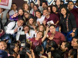 Los jóvenes aprovecharon para mostrar su apoyo al camino de la Claudia Sheinbaum a favor de la Transformación. ESPECIAL