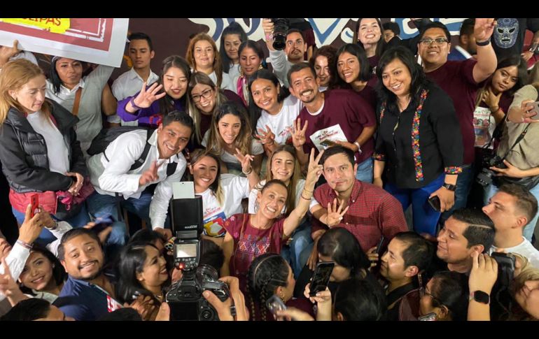 Los jóvenes aprovecharon para mostrar su apoyo al camino de la Claudia Sheinbaum a favor de la Transformación. ESPECIAL