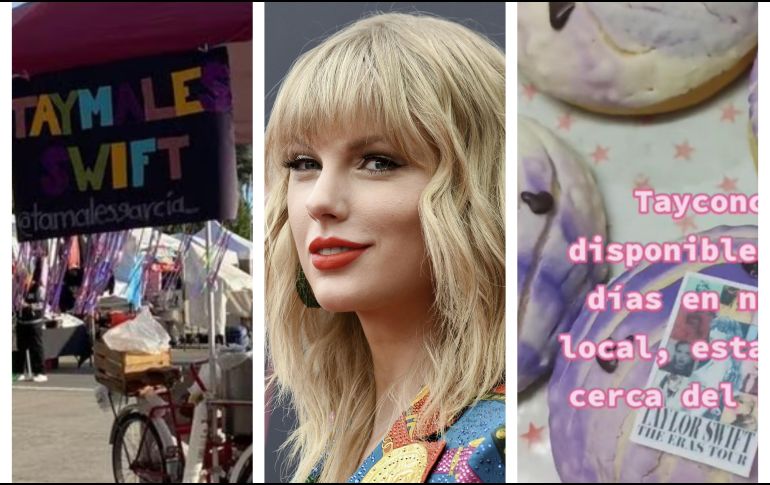 Puestos locales durante el concierto de Taylor Swift. ESPECIAL/ TikTok @ritualpnaderia /Twitter @tamalesgarcía / AP/ ARCHIVO